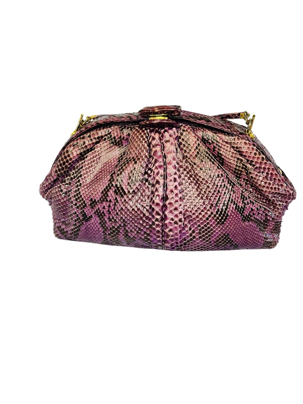Vintage Judith Leiber  Purple Python Leather Shoulder Bag Rare Exotic